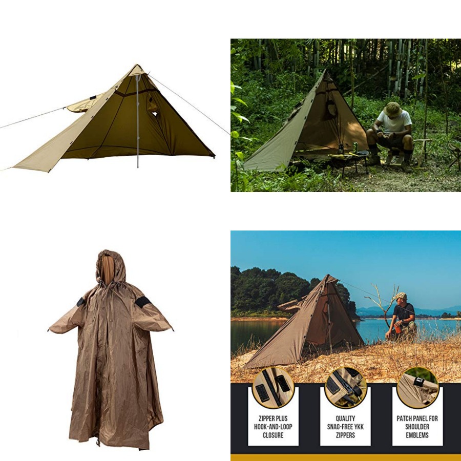 Rain Cover Backpack - TENTSFORMER Пончо с капюшоном 4-в-1: дождевик,