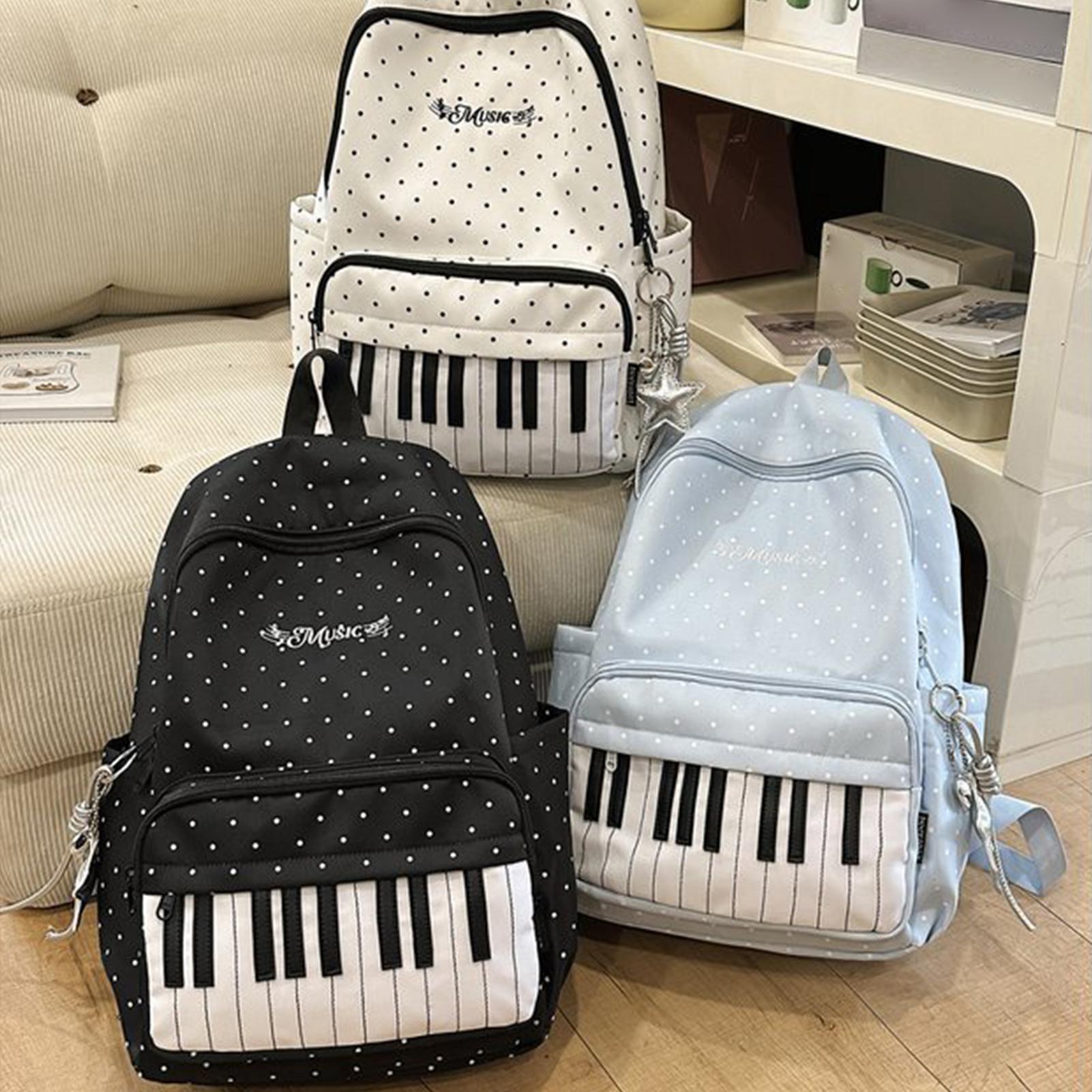 Fashion Backpack Women - Рюкзак для путешествий с принтом пианино,